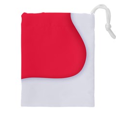 White Red Ripples Drawstring Pouch (4XL) from ArtsNow.com Front