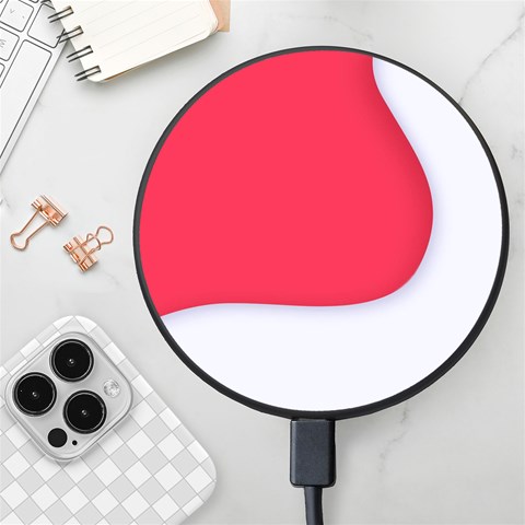 White Red Ripples Wireless Fast Charger(Black) from ArtsNow.com Front