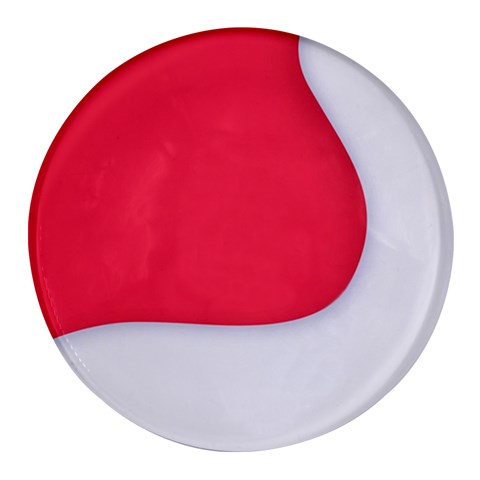 White Red Ripples Round Glass Fridge Magnet (4 pack) from ArtsNow.com Front