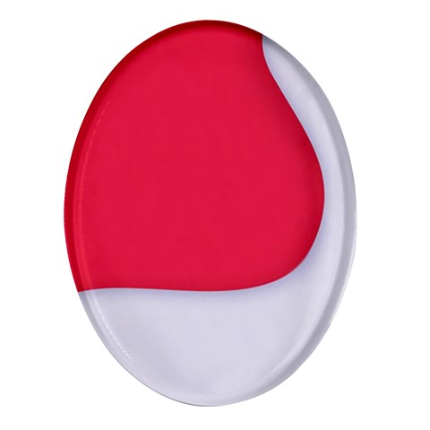 White Red Ripples Oval Glass Fridge Magnet (4 pack) from ArtsNow.com Front