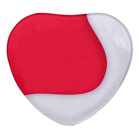 White Red Ripples Heart Glass Fridge Magnet (4 pack) from ArtsNow.com Front