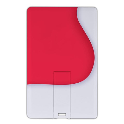 White Red Ripples Name Card Style USB Flash Drive from ArtsNow.com Front