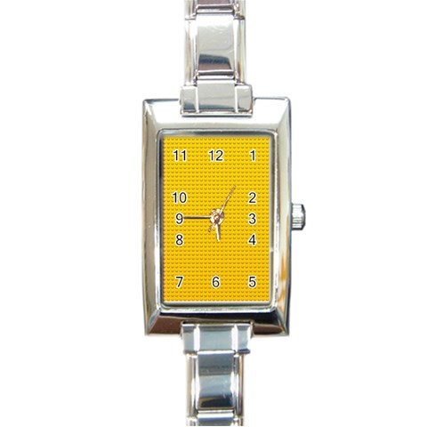 Yellow Lego Texture, Macro, Yellow Dots Background Rectangle Italian Charm Watch from ArtsNow.com Front