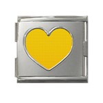 Yellow Lego Texture, Macro, Yellow Dots Background Mega Link Heart Italian Charm (18mm)