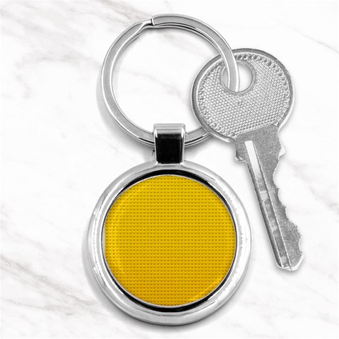 Yellow Lego Texture, Macro, Yellow Dots Background Key Chain (Round) from ArtsNow.com Front