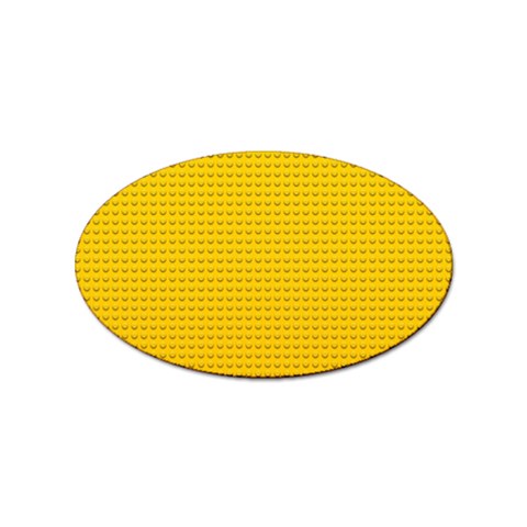 Yellow Lego Texture, Macro, Yellow Dots Background Sticker (Oval) from ArtsNow.com Front