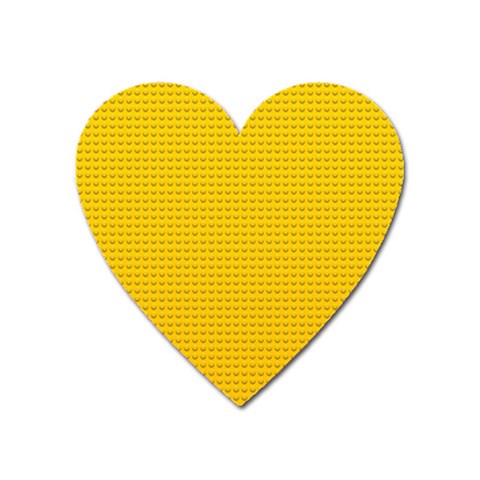 Yellow Lego Texture, Macro, Yellow Dots Background Heart Magnet from ArtsNow.com Front