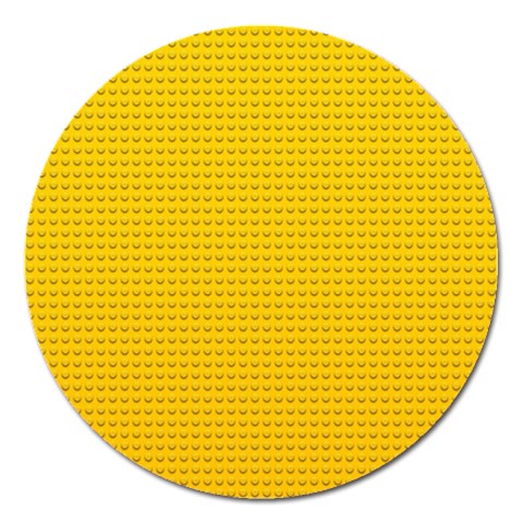 Yellow Lego Texture, Macro, Yellow Dots Background Magnet 5  (Round) from ArtsNow.com Front