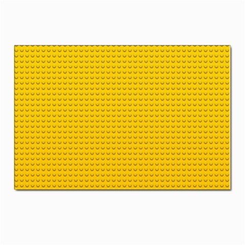 Yellow Lego Texture, Macro, Yellow Dots Background Postcard 4 x 6  (Pkg of 10) from ArtsNow.com Front