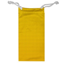 Yellow Lego Texture, Macro, Yellow Dots Background Jewelry Bag from ArtsNow.com Front