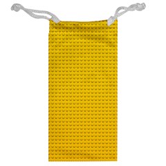 Yellow Lego Texture, Macro, Yellow Dots Background Jewelry Bag from ArtsNow.com Back