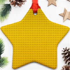 Yellow Lego Texture, Macro, Yellow Dots Background Star Ornament (Two Sides) from ArtsNow.com Front