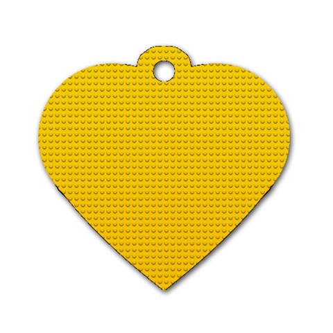 Yellow Lego Texture, Macro, Yellow Dots Background Dog Tag Heart (One Side) from ArtsNow.com Front