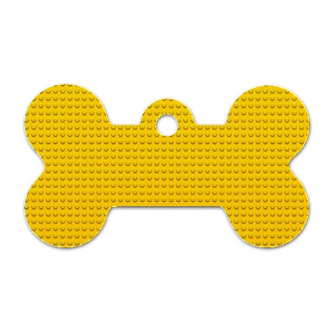 Yellow Lego Texture, Macro, Yellow Dots Background Dog Tag Bone (One Side) from ArtsNow.com Front