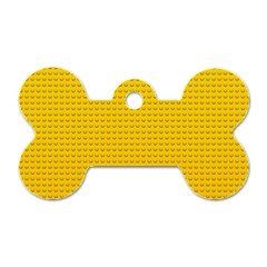 Yellow Lego Texture, Macro, Yellow Dots Background Dog Tag Bone (Two Sides) from ArtsNow.com Front