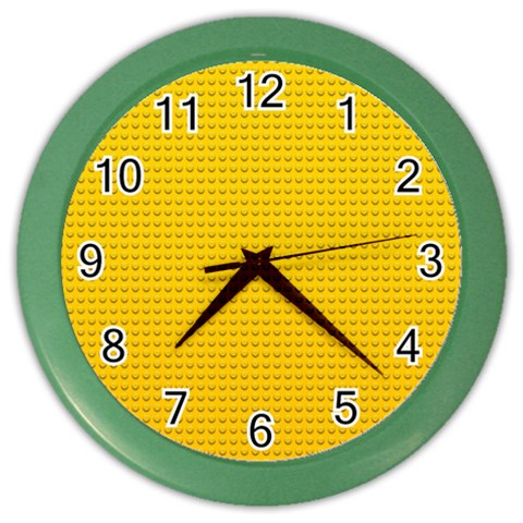 Yellow Lego Texture, Macro, Yellow Dots Background Color Wall Clock from ArtsNow.com Front