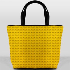 Yellow Lego Texture, Macro, Yellow Dots Background Bucket Bag from ArtsNow.com Front