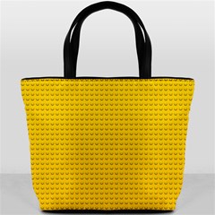 Yellow Lego Texture, Macro, Yellow Dots Background Bucket Bag from ArtsNow.com Back