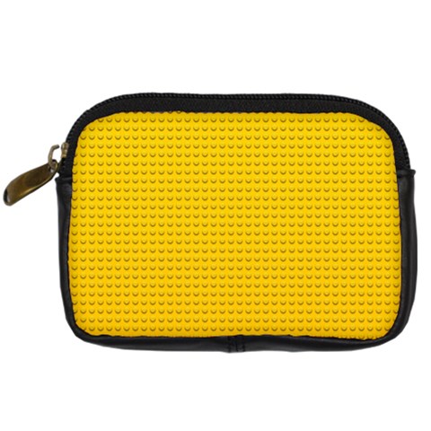 Yellow Lego Texture, Macro, Yellow Dots Background Digital Camera Leather Case from ArtsNow.com Front