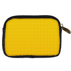 Yellow Lego Texture, Macro, Yellow Dots Background Digital Camera Leather Case from ArtsNow.com Back