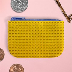 Yellow Lego Texture, Macro, Yellow Dots Background Mini Coin Purse from ArtsNow.com Front