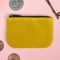 Yellow Lego Texture, Macro, Yellow Dots Background Mini Coin Purse from ArtsNow.com Front