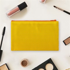 Yellow Lego Texture, Macro, Yellow Dots Background Cosmetic Bag (Medium) from ArtsNow.com Back