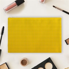 Yellow Lego Texture, Macro, Yellow Dots Background Cosmetic Bag (Large) from ArtsNow.com Front