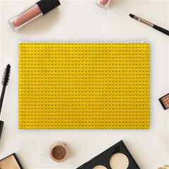 Yellow Lego Texture, Macro, Yellow Dots Background Cosmetic Bag (Large) from ArtsNow.com Back