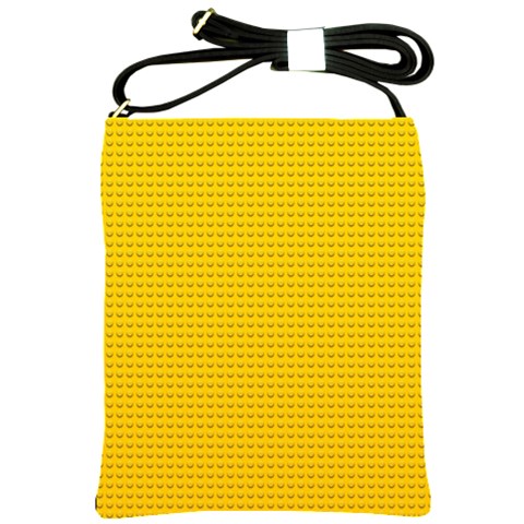 Yellow Lego Texture, Macro, Yellow Dots Background Shoulder Sling Bag from ArtsNow.com Front