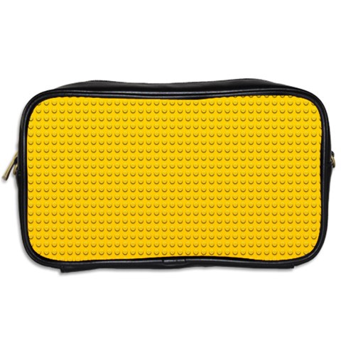 Yellow Lego Texture, Macro, Yellow Dots Background Toiletries Bag (Two Sides) from ArtsNow.com Back