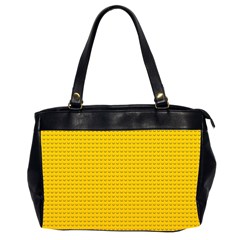 Yellow Lego Texture, Macro, Yellow Dots Background Oversize Office Handbag (2 Sides) from ArtsNow.com Front