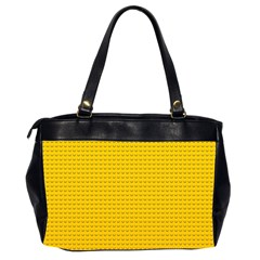 Yellow Lego Texture, Macro, Yellow Dots Background Oversize Office Handbag (2 Sides) from ArtsNow.com Back