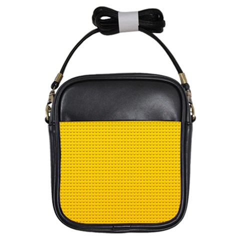 Yellow Lego Texture, Macro, Yellow Dots Background Girls Sling Bag from ArtsNow.com Front