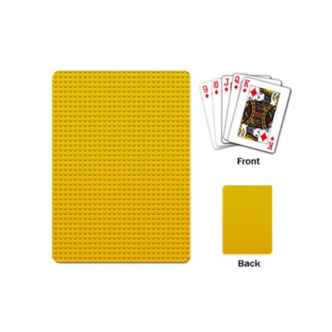 Yellow Lego Texture, Macro, Yellow Dots Background Playing Cards Single Design (Mini) from ArtsNow.com Back