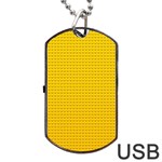 Yellow Lego Texture, Macro, Yellow Dots Background Dog Tag USB Flash (One Side)