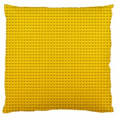 Yellow Lego Texture, Macro, Yellow Dots Background Large Cushion Case (Two Sides) from ArtsNow.com Front