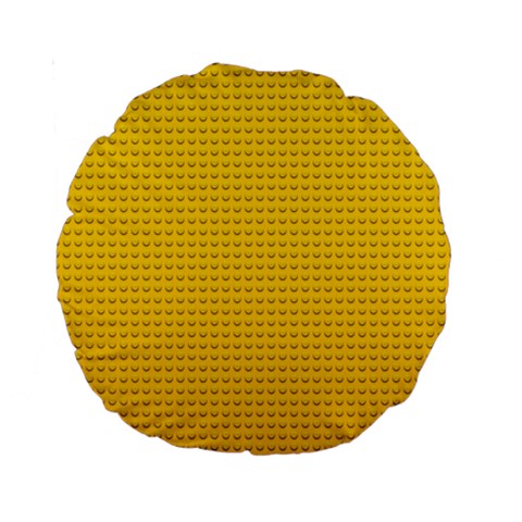 Yellow Lego Texture, Macro, Yellow Dots Background Standard 15  Premium Round Cushions from ArtsNow.com Back