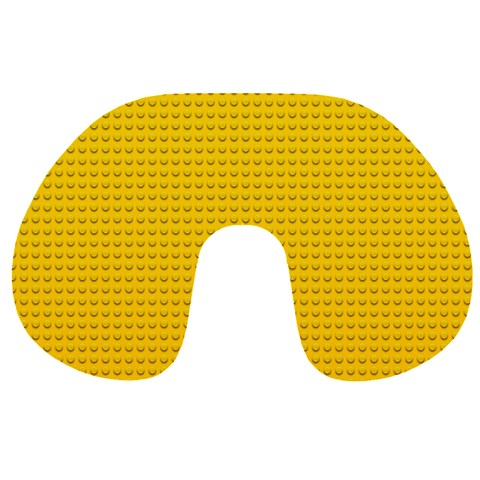 Yellow Lego Texture, Macro, Yellow Dots Background Travel Neck Pillow from ArtsNow.com Back