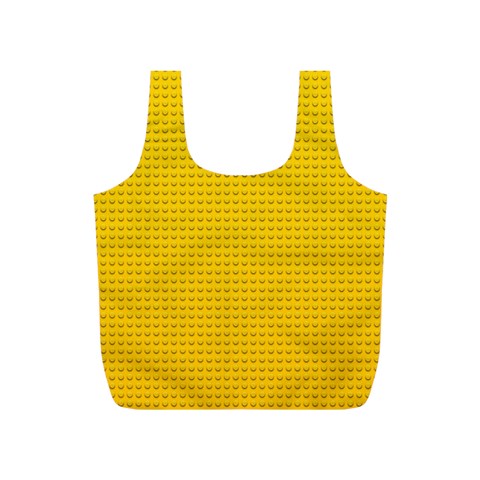 Yellow Lego Texture, Macro, Yellow Dots Background Full Print Recycle Bag (S) from ArtsNow.com Back