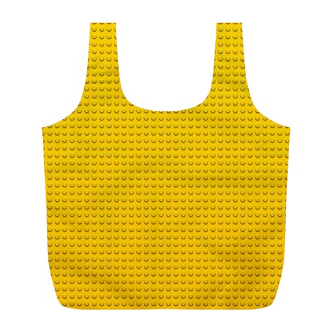 Yellow Lego Texture, Macro, Yellow Dots Background Full Print Recycle Bag (L) from ArtsNow.com Front