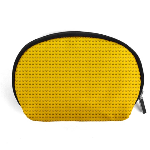 Yellow Lego Texture, Macro, Yellow Dots Background Accessory Pouch (Large) from ArtsNow.com Front