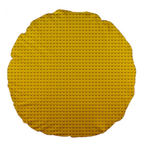 Yellow Lego Texture, Macro, Yellow Dots Background Large 18  Premium Flano Round Cushions from ArtsNow.com Back