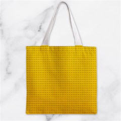 Yellow Lego Texture, Macro, Yellow Dots Background Zipper Grocery Tote Bag from ArtsNow.com Front