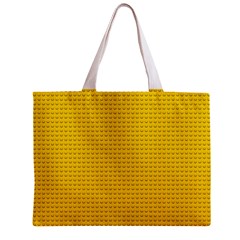 Yellow Lego Texture, Macro, Yellow Dots Background Zipper Mini Tote Bag from ArtsNow.com Back