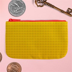 Yellow Lego Texture, Macro, Yellow Dots Background Large Coin Purse from ArtsNow.com Front