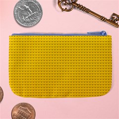 Yellow Lego Texture, Macro, Yellow Dots Background Large Coin Purse from ArtsNow.com Back