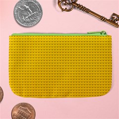 Yellow Lego Texture, Macro, Yellow Dots Background Large Coin Purse from ArtsNow.com Back