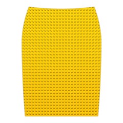 Yellow Lego Texture, Macro, Yellow Dots Background Midi Wrap Pencil Skirt from ArtsNow.com Back