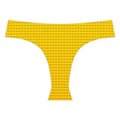 Yellow Lego Texture, Macro, Yellow Dots Background Cross Back Hipster Bikini Set from ArtsNow.com Front Under